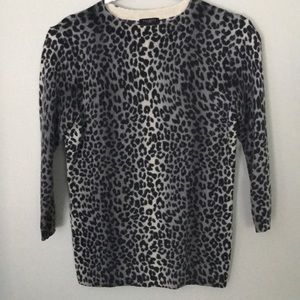 TALBOTS Cheetah print half sleeve sweater